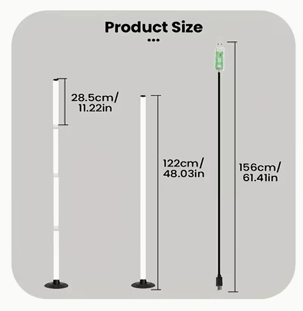 Lampe de sol LED intelligente RGBICB