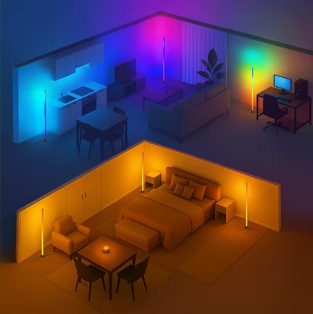 Lampe de sol LED intelligente RGBICB