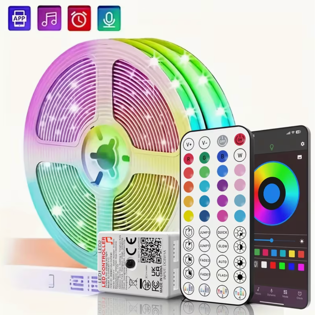 Bande LED RGB Intelligente avec Application & Télécommande 44 Touches