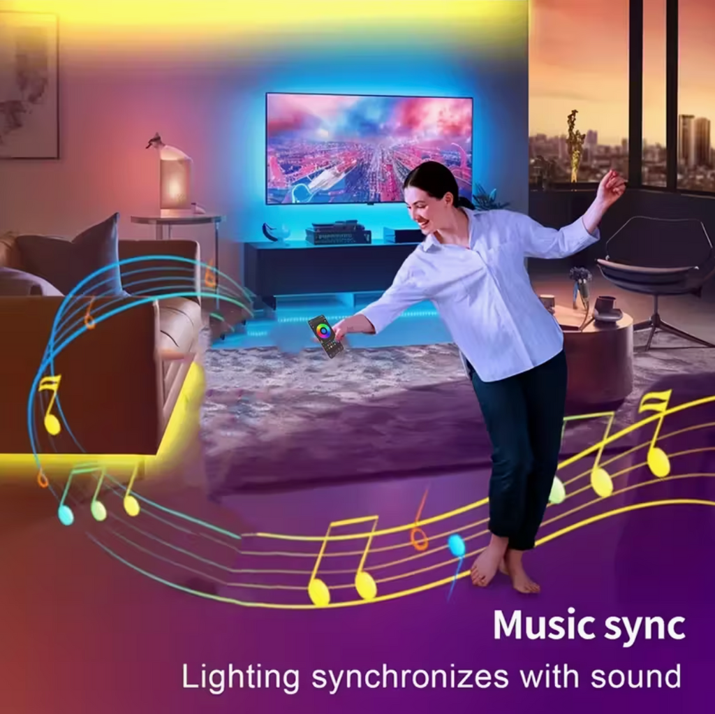 Bande LED RGB Intelligente avec Application & Télécommande 44 Touches